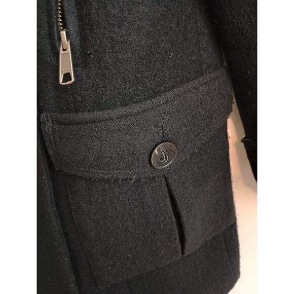 Joie Coat Womens Small Black Nori Double-Breasted Cozy Wool Blend Neutral Jacket - Picture 5 of 9